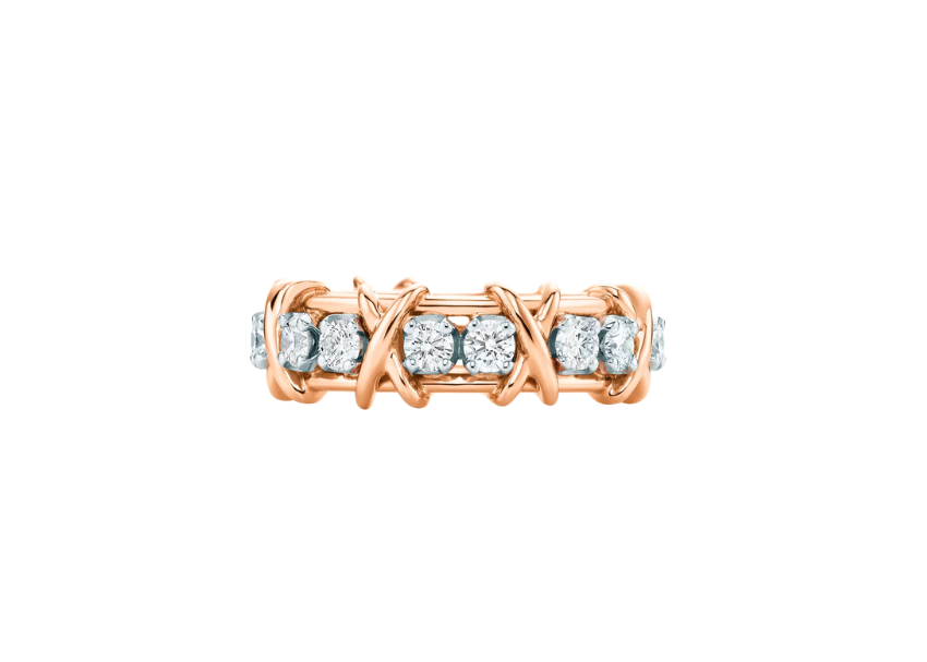 Crossover Rose Gold with Diamond Ring