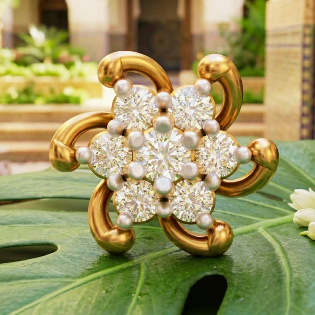 9K Gold & Diamond Stud Nose Pin