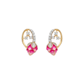 Rosebud Gold & Diamond Stud Earrings