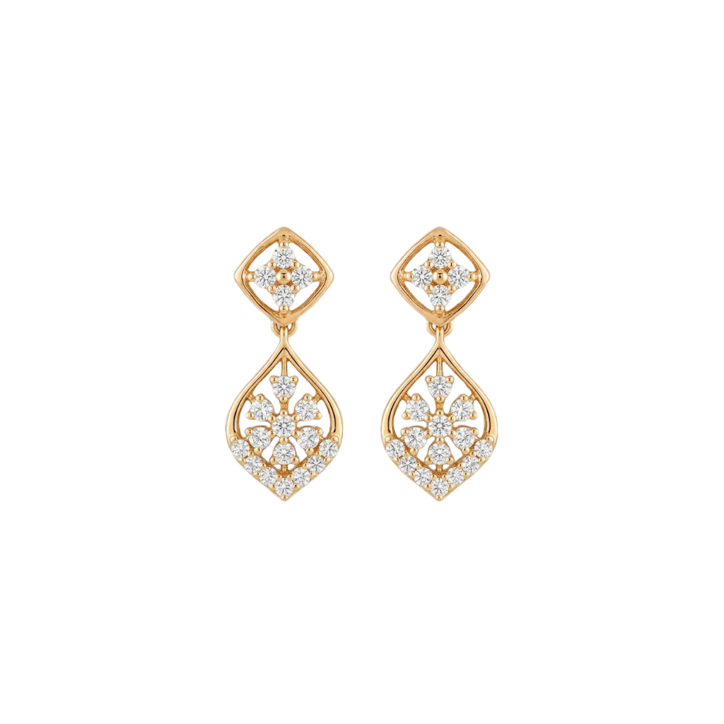 Tear Drop shaped Diamond Earring