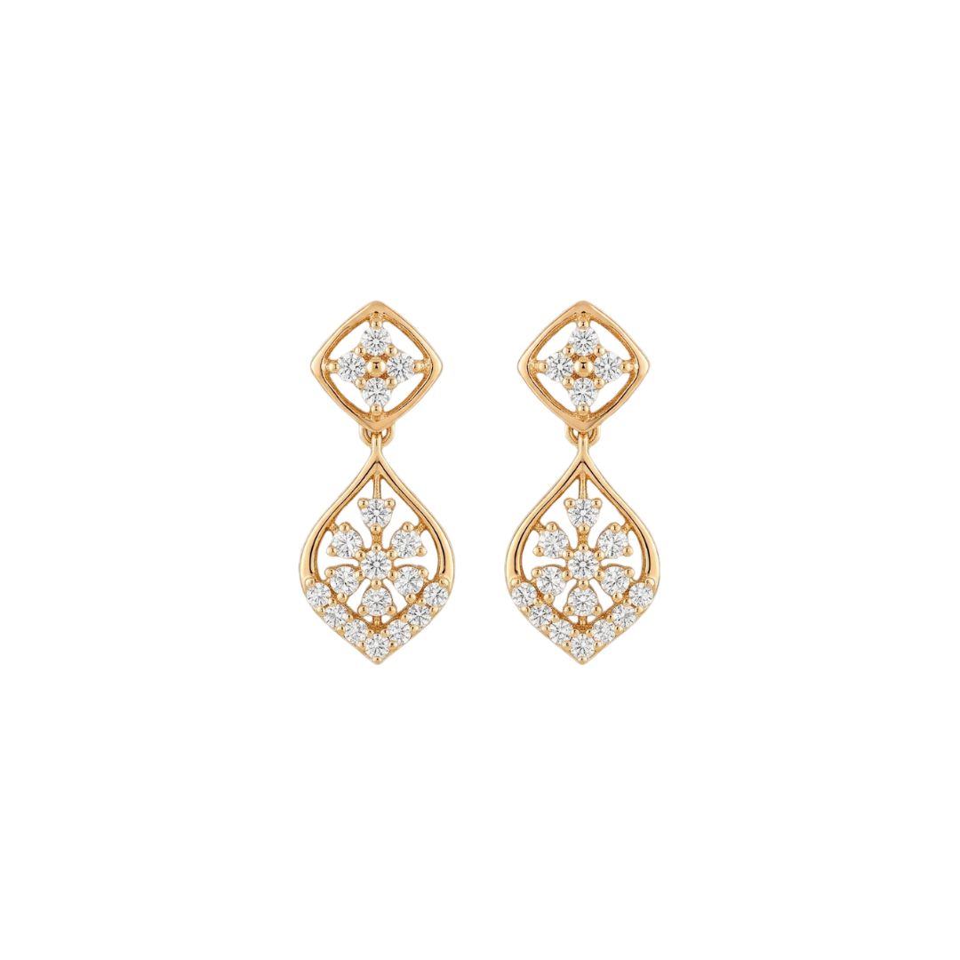 Tear Drop shaped Diamond Earring