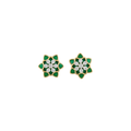Central diamond-studded flower Earring