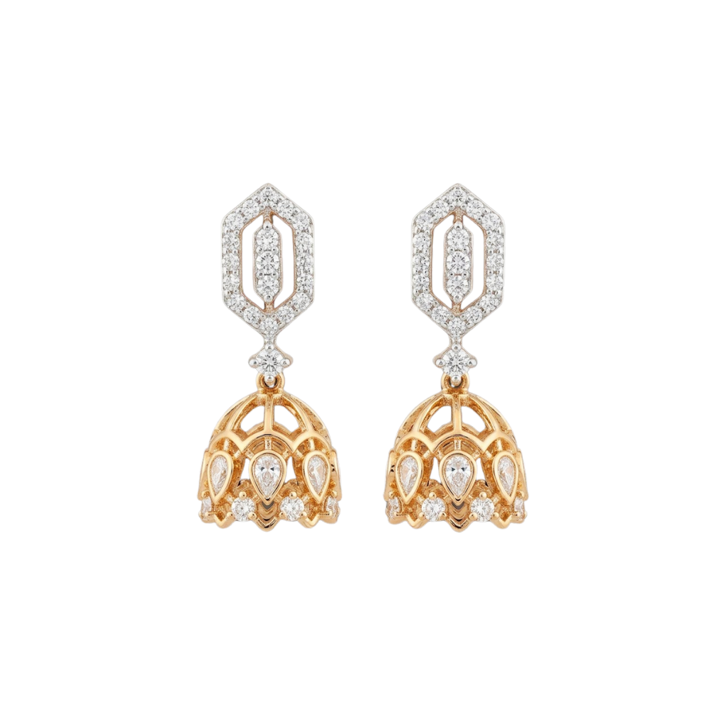 Hemangini Diamond Jhumka Earrings