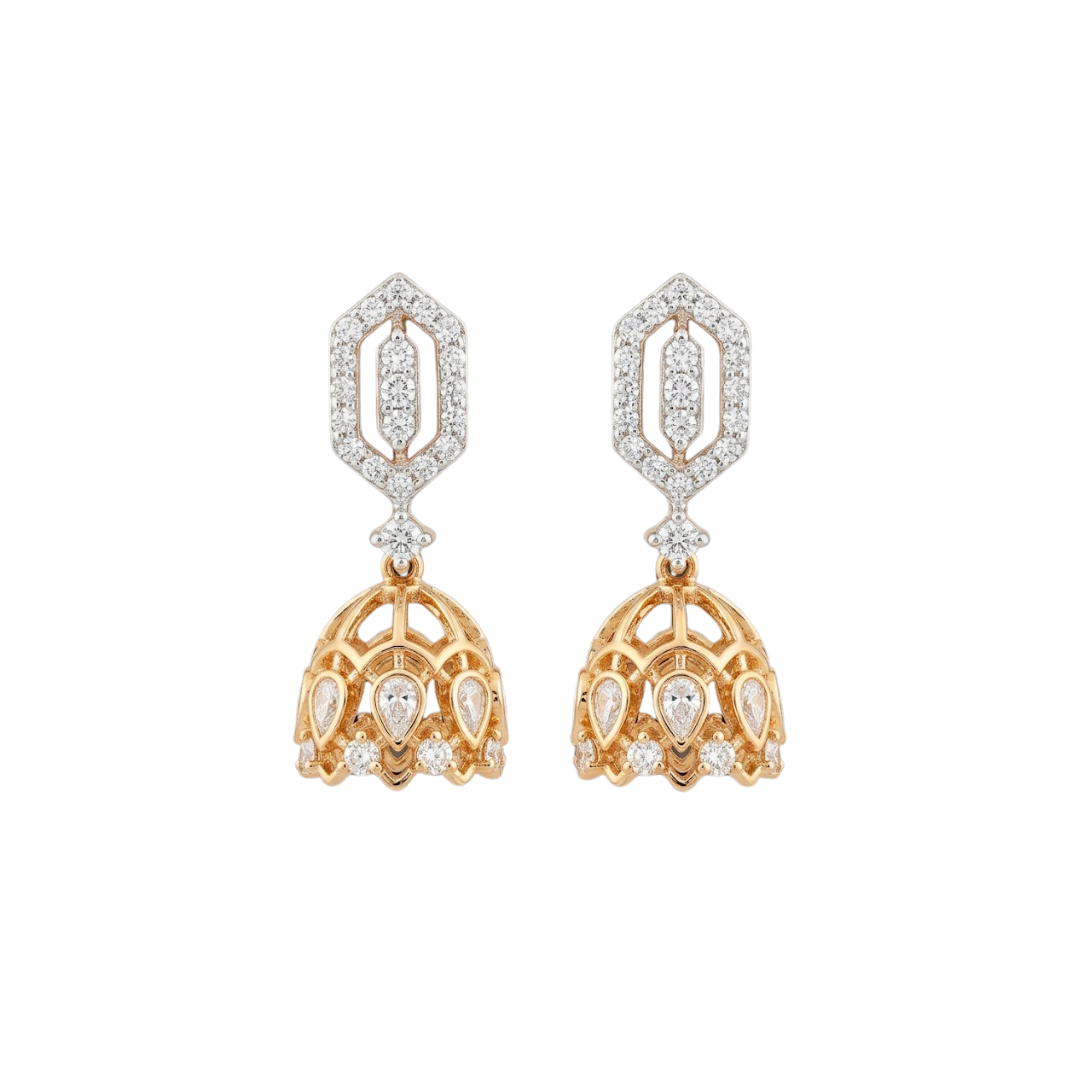 Hemangini Diamond Jhumka Earrings