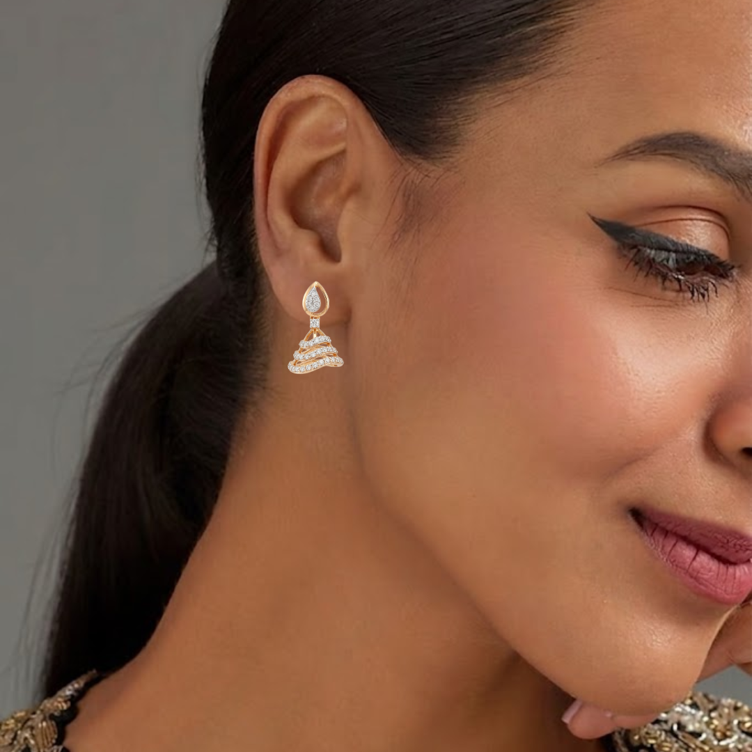 Diamond Jhumka Drop Earrings