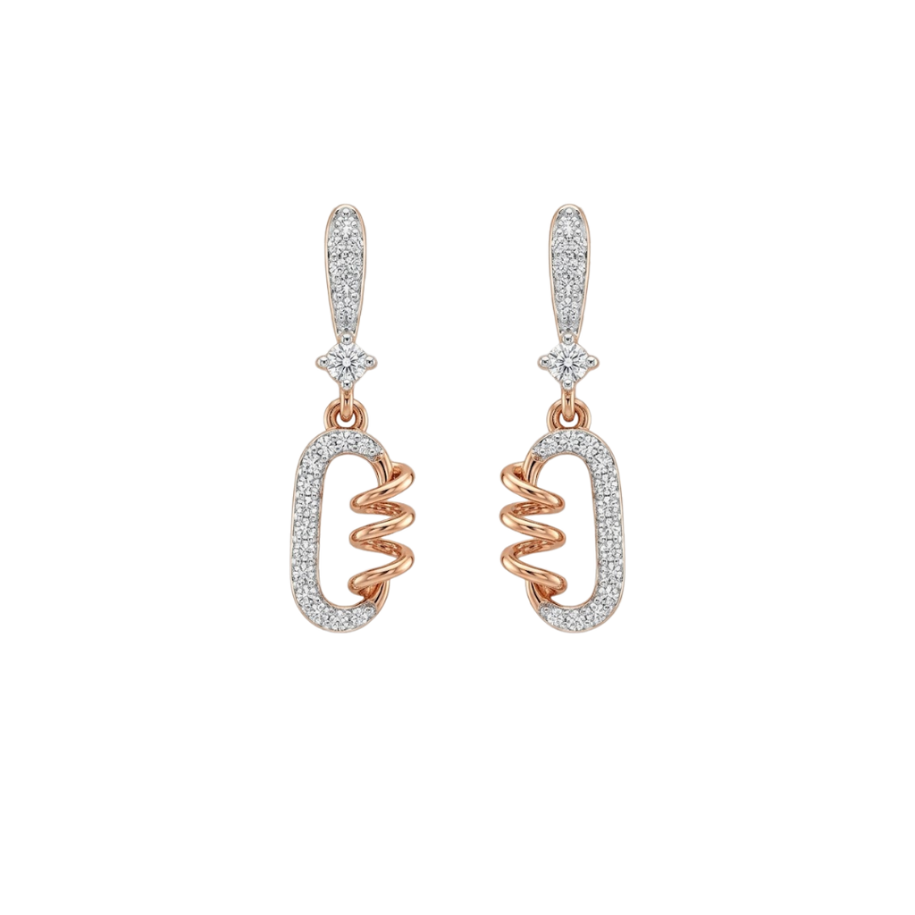 Geometric Diamond Drop Earrings