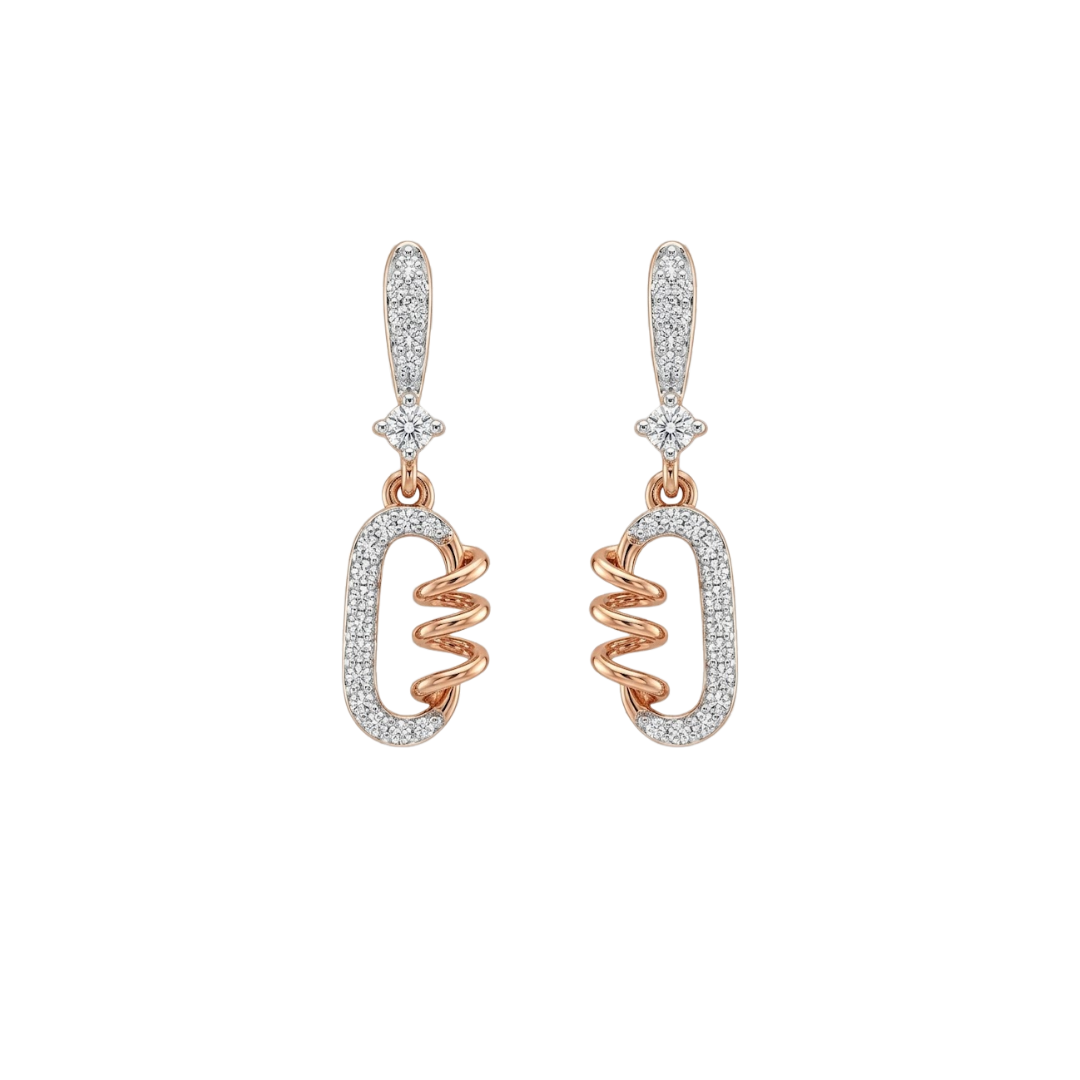 Geometric Diamond Drop Earrings