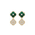 Malachite and Diamond Earring