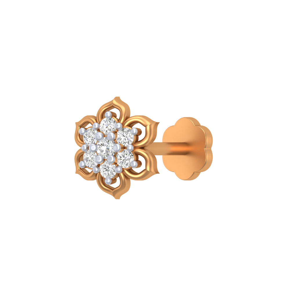 Floral shaped 9k Gold Nosepin