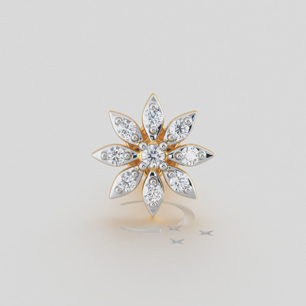 Flower shaped Diamond Nosepin